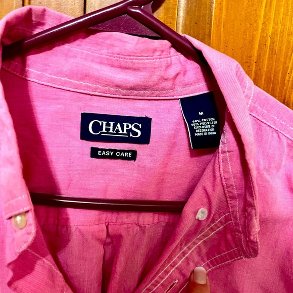 Ralph Lauren Chaps Men's Pink Short Sleeve Shirt - Medium - Picture 2 of 5